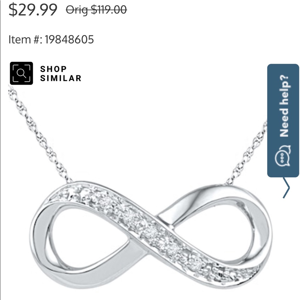 Zales Diamond Accent Sterling Infinity Necklace